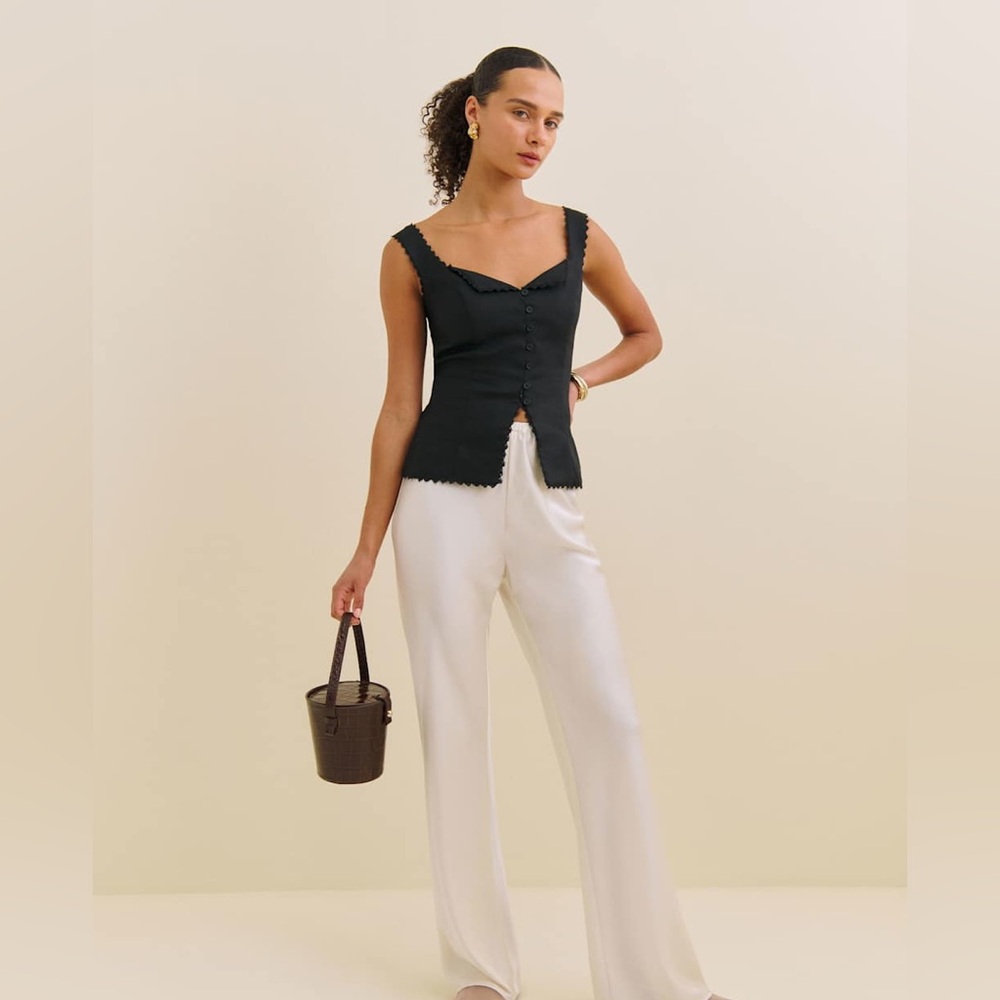 Reformation Viola Linen Top